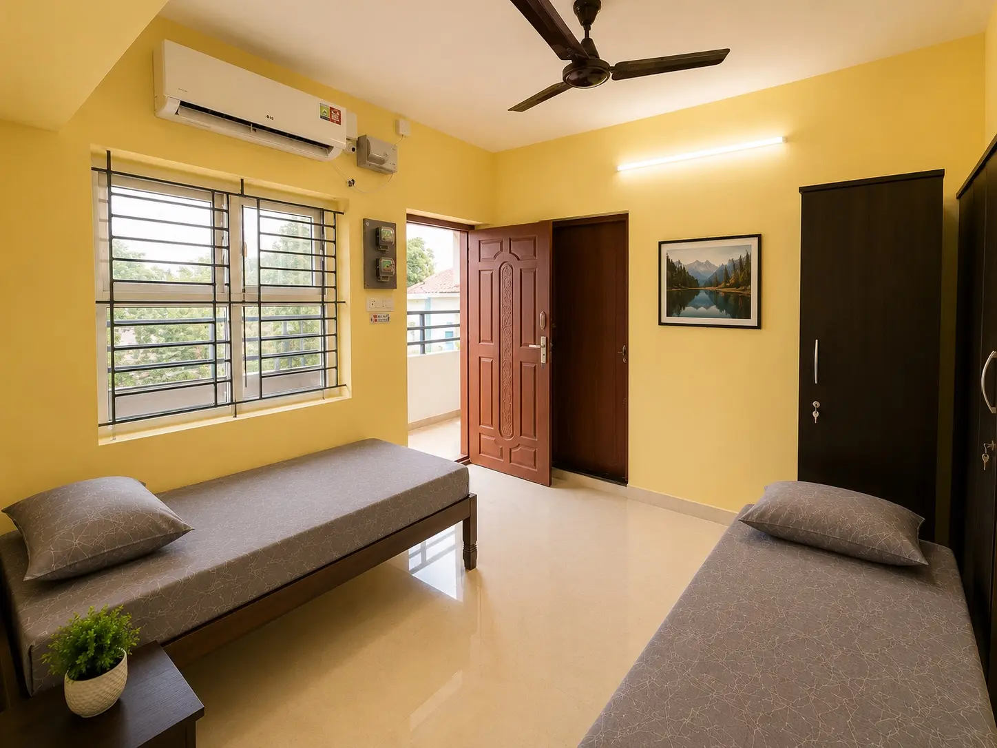 2-sharing PG room at Q Residency, Peelamedu, Coimbatore
